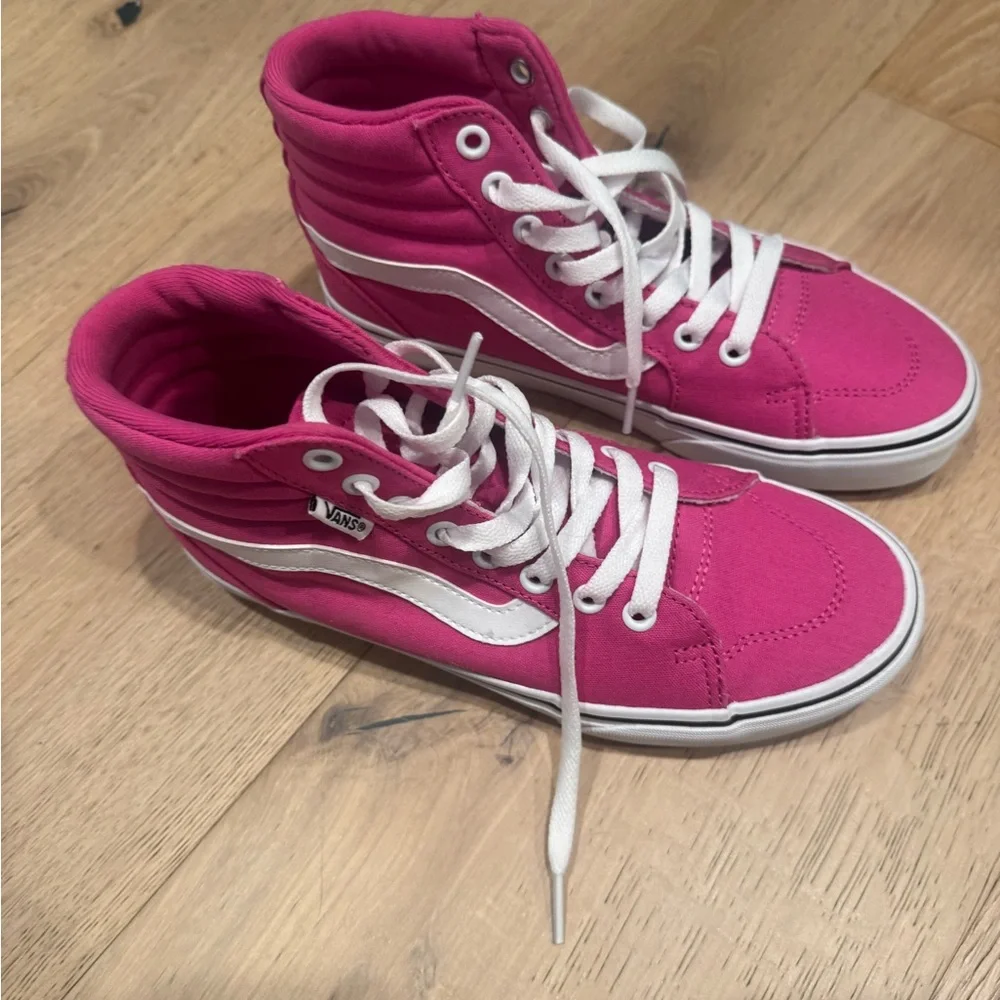 Womens Vans Fuchsia High-Top Sneakers - Size 7 - Picture 2 of 2